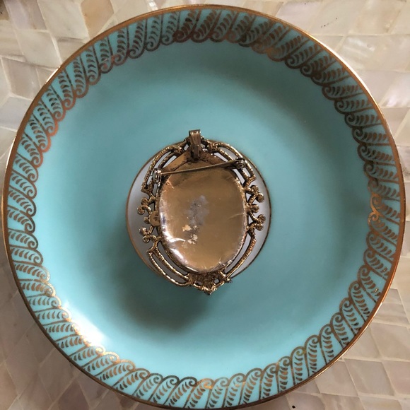 Vintage Dried Flowers Under Dome Bubble Brooch Pendant - Picture 8 of 8